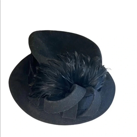 BLACK Statement Piece 100% Wool Hat - Picture 1 of 4